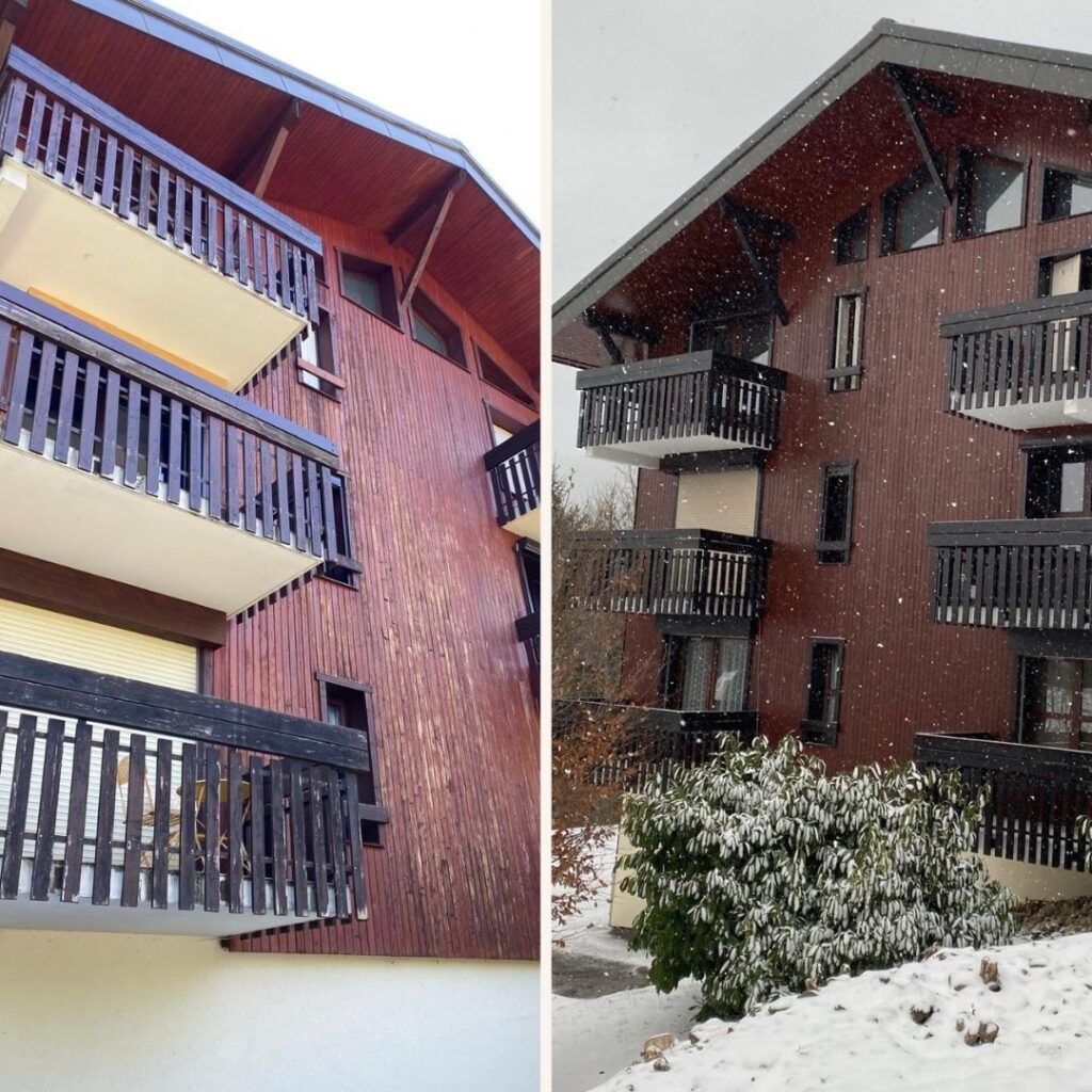 chantier facade chalet araches la frasse